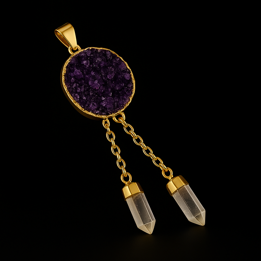 Amethyst Druse with Double Point Pendant #28.1