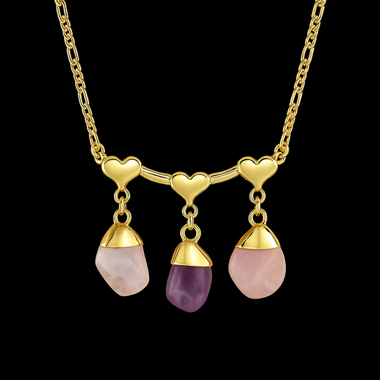 Tumble Stone Triple End Necklace #2076.1