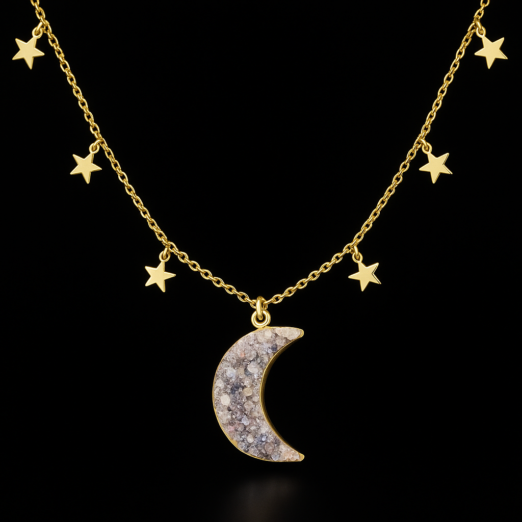 Aura Amethyst Moon Necklace #2074.1