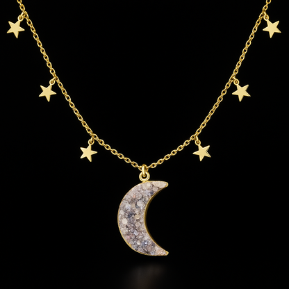 Aura Amethyst Moon Necklace #2074.1