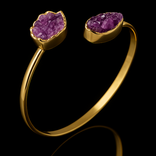 Double Amethyst Druse Bracelet #1020.1