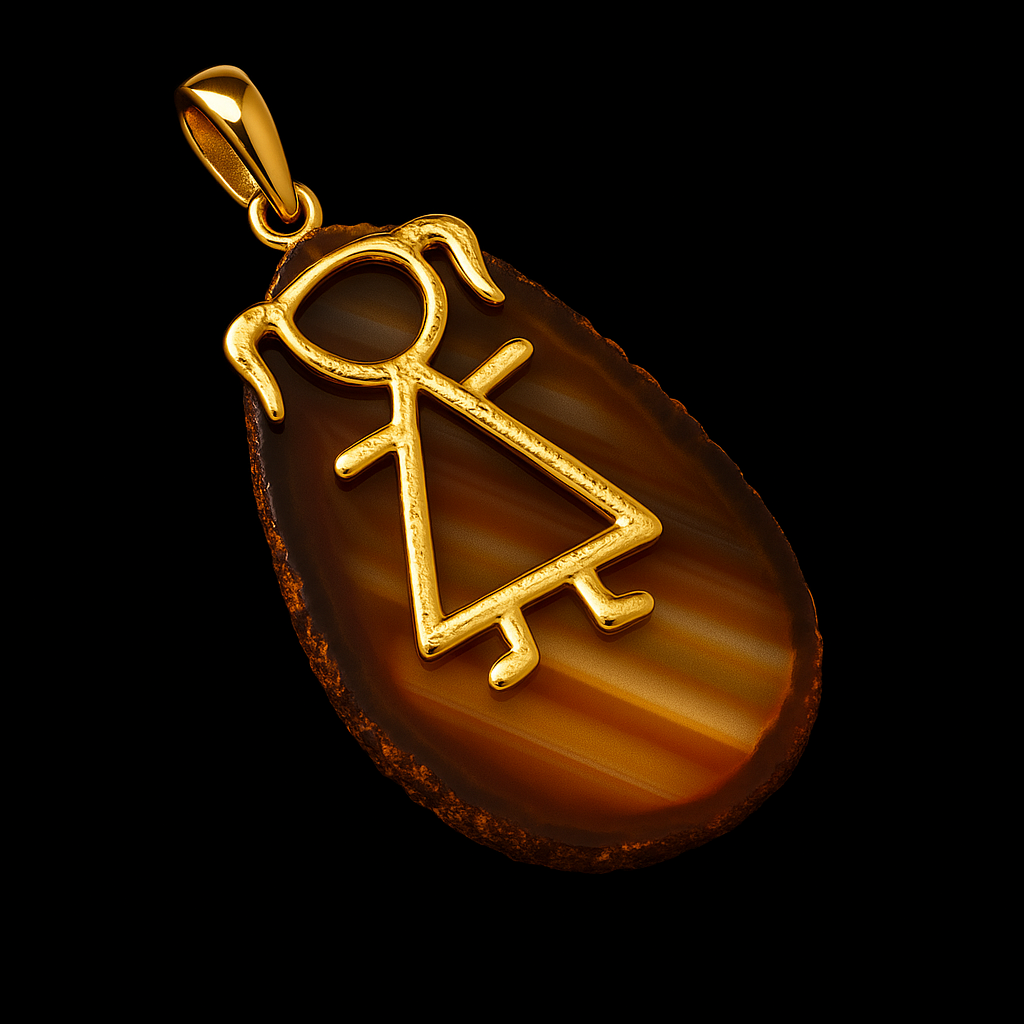 Girl Agate Slice Pendant #8.1