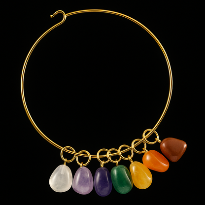 Tumble Stone Mix 7 Chakras Bracelet #1014.1