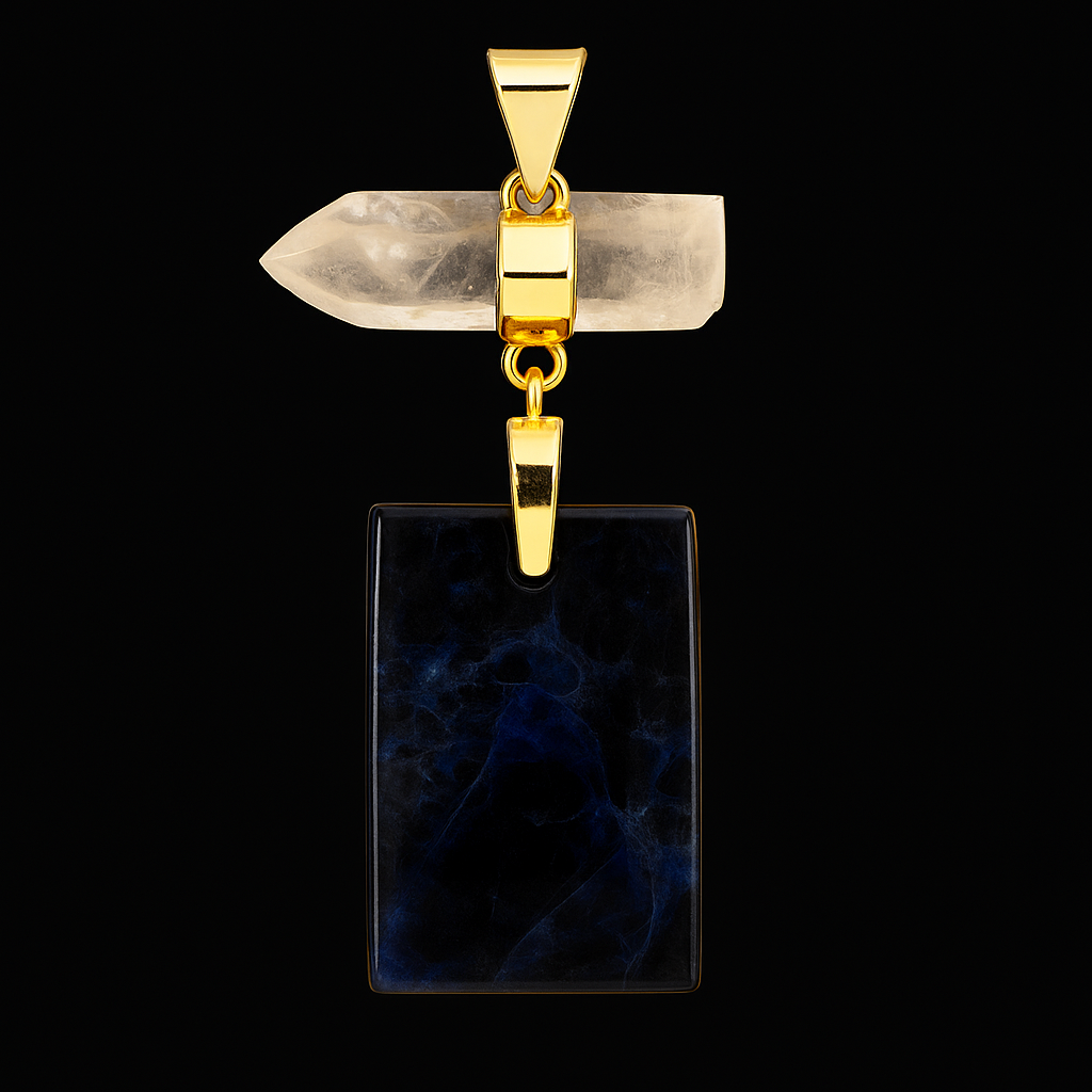 Crystal with Agate Pendant #102.1