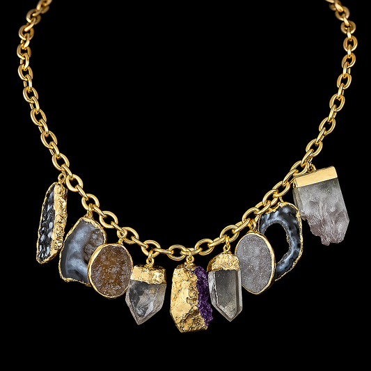 Multi Crystal Necklace #2009.1