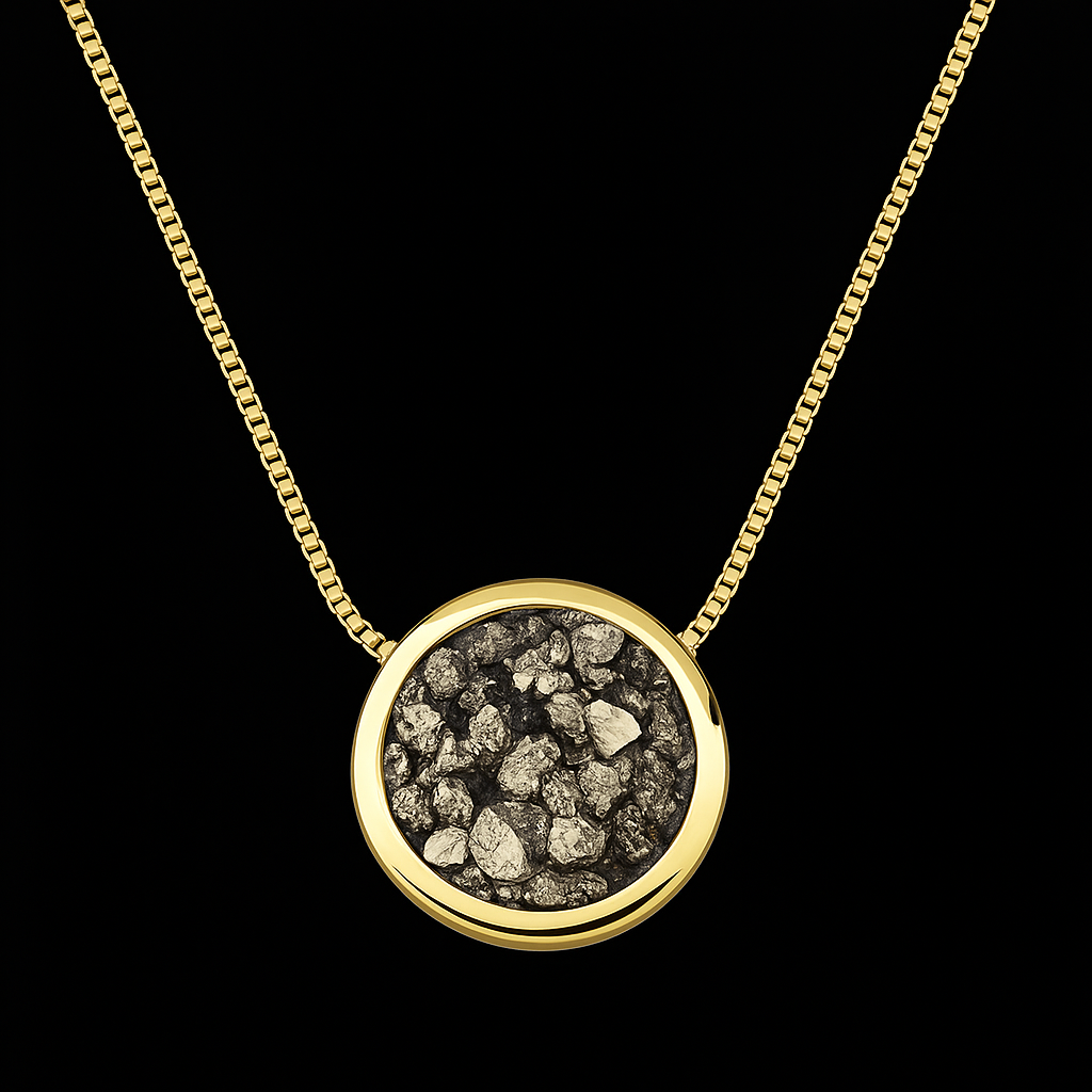 Round Pyrite Necklace #2085.1