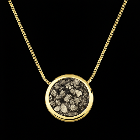 Round Pyrite Necklace #2085.1