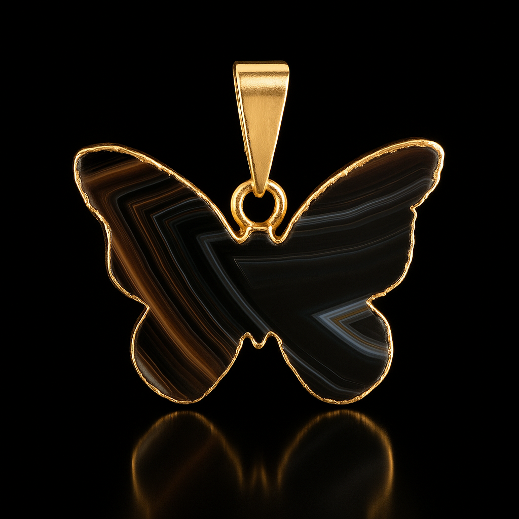 Butterfly shaped Agate Pendant #129.1