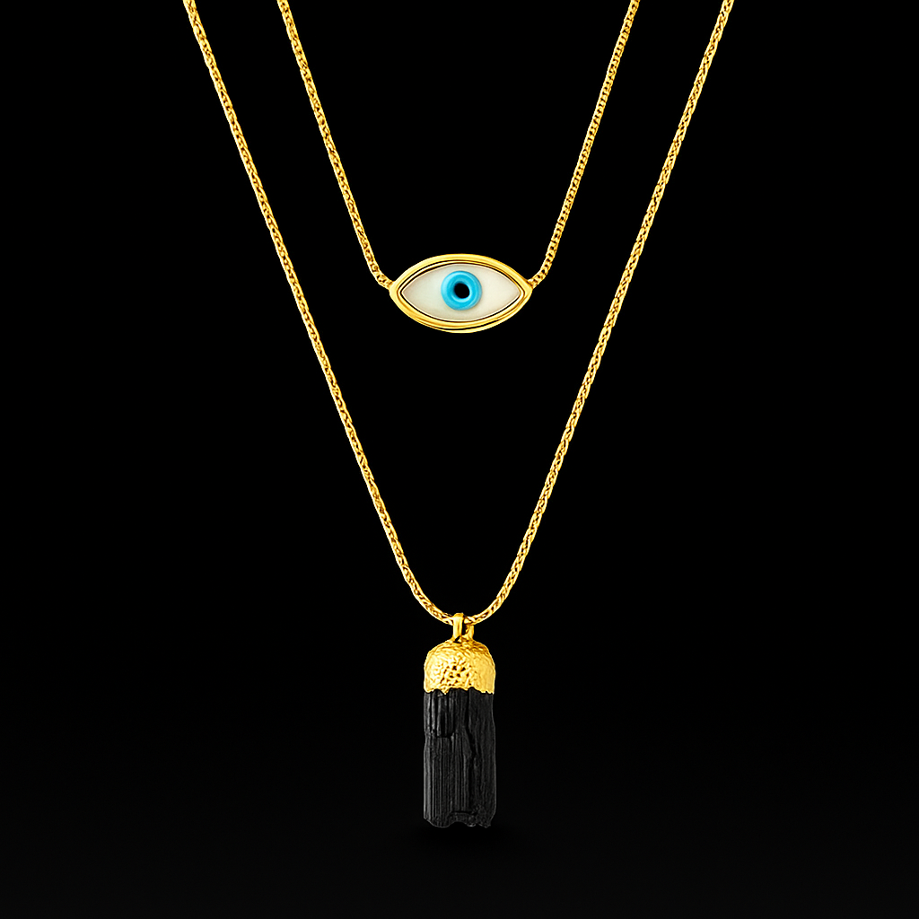 Mother of Pearl with Tourmaline Necklace #2061.1