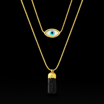 Mother of Pearl with Tourmaline Necklace #2061.1