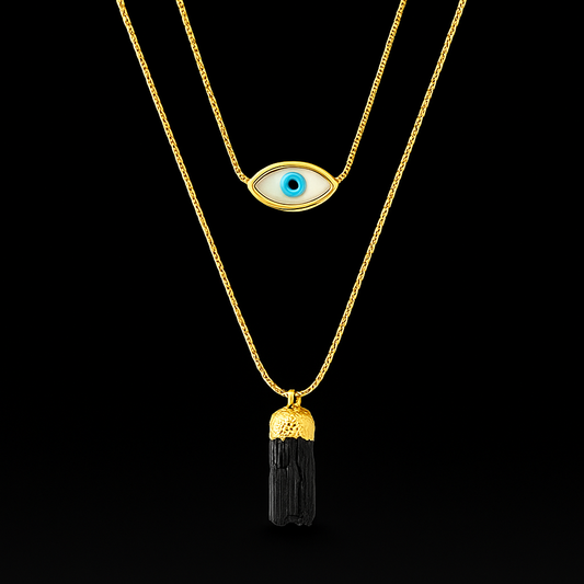 Mother of Pearl with Tourmaline Necklace #2061.1