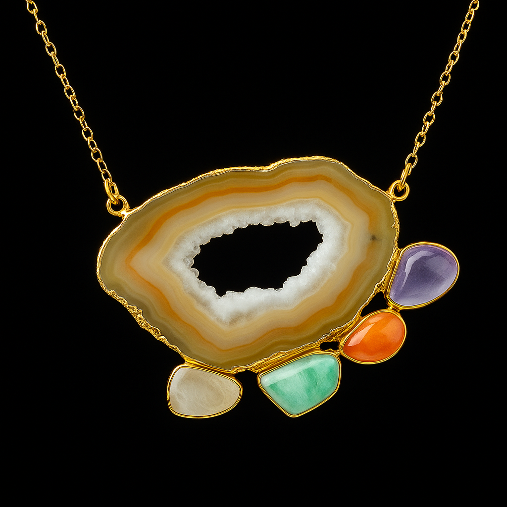 Natural geode Necklace #2004.1