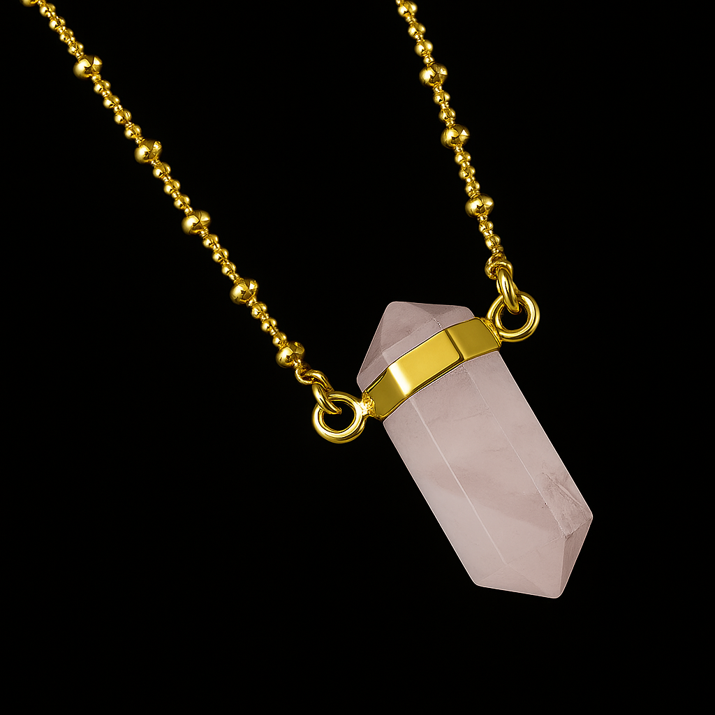 Crystal double terminated Point Necklace #2036.1