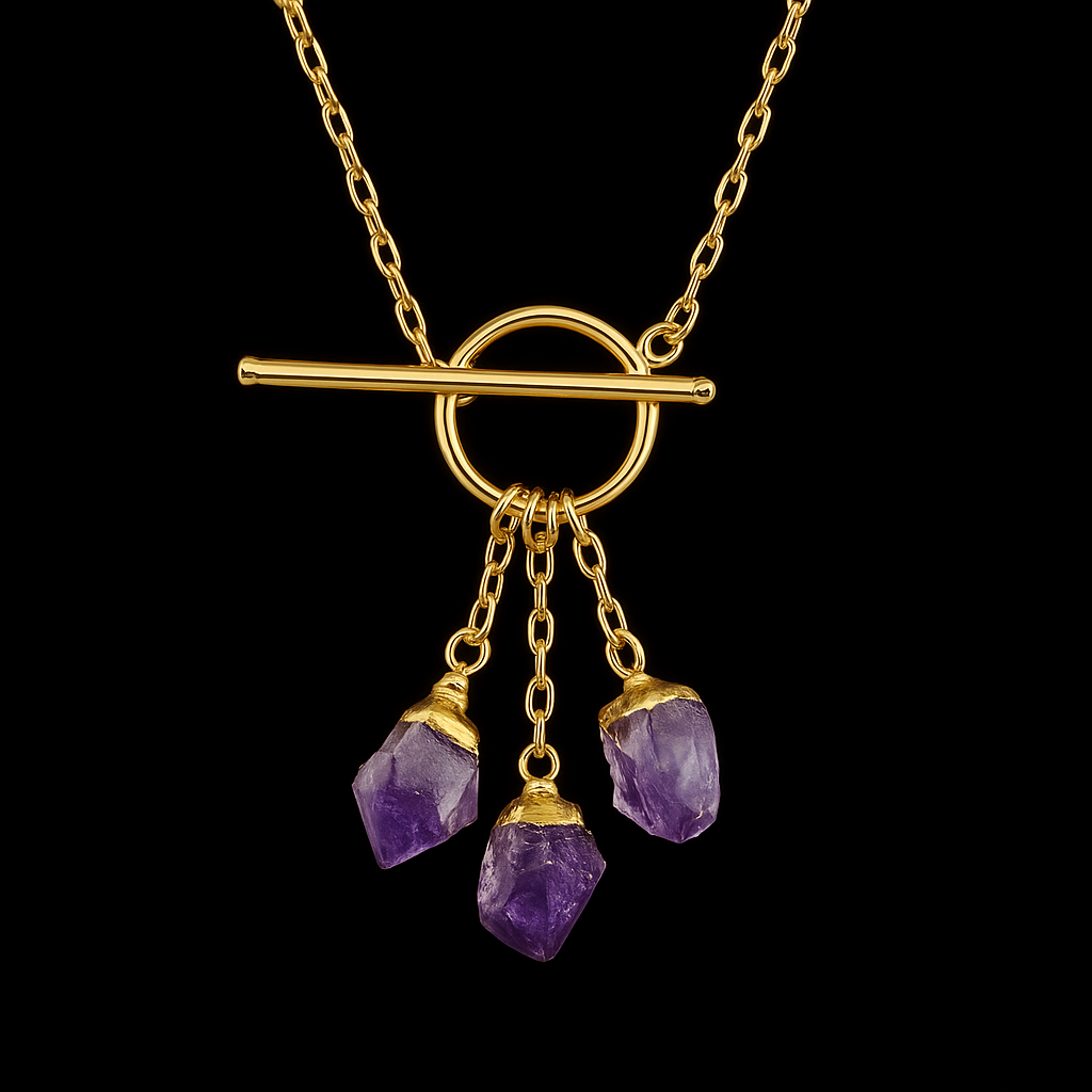 Triple Crystal Necklace #2079.1