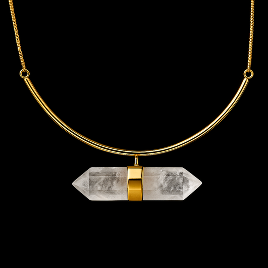 double terminated Point Crystal Necklace #2037.1