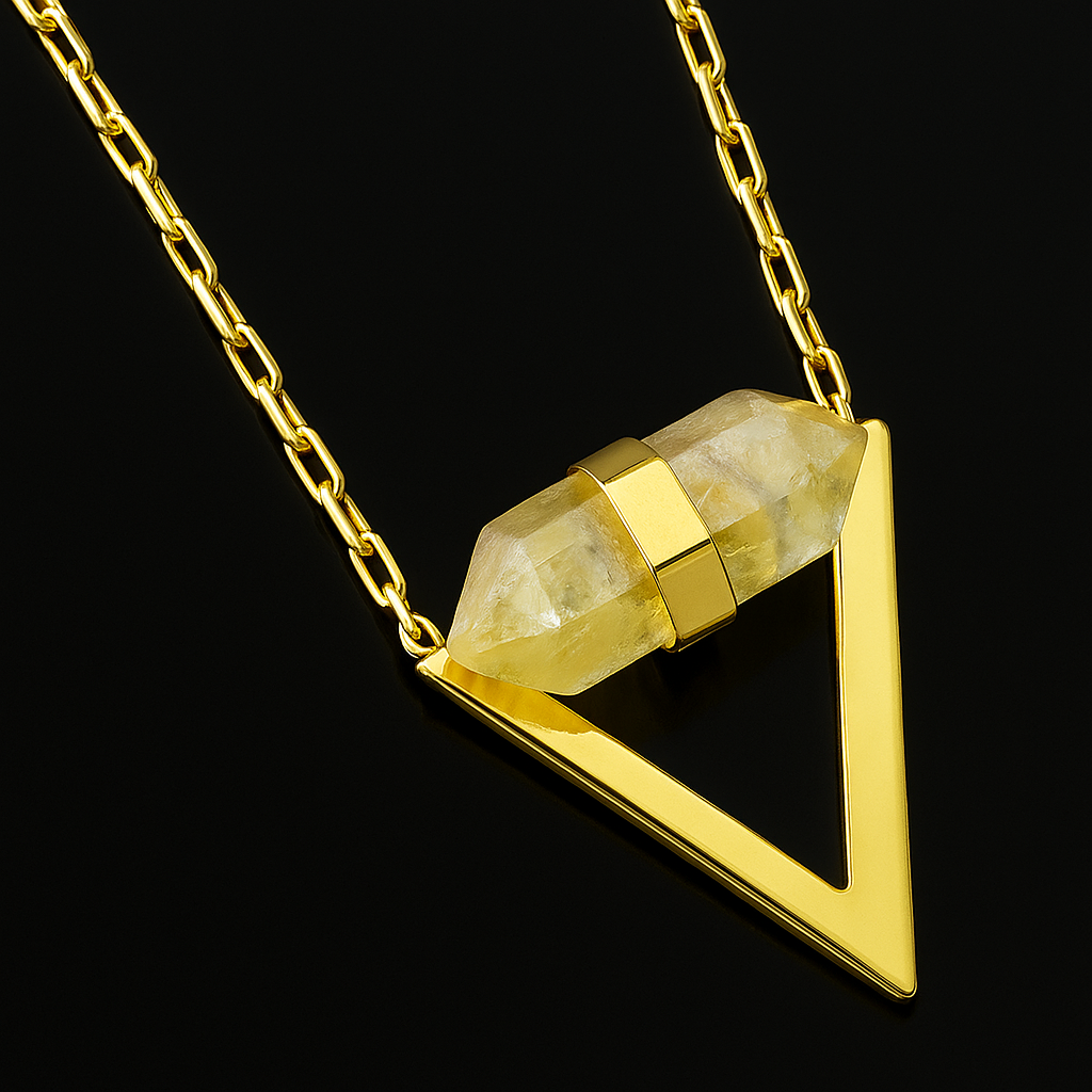 Triangular end Crystal Necklace #2033.1