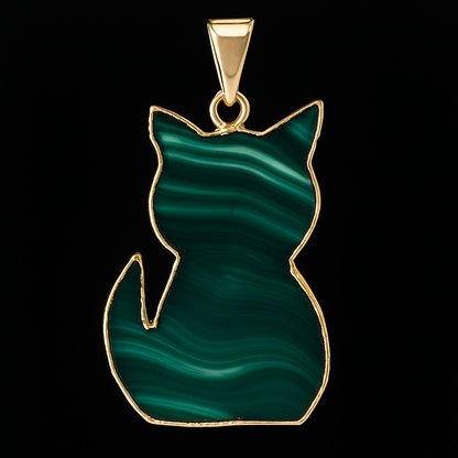 Cat Shaped Agate Pendant #128.1