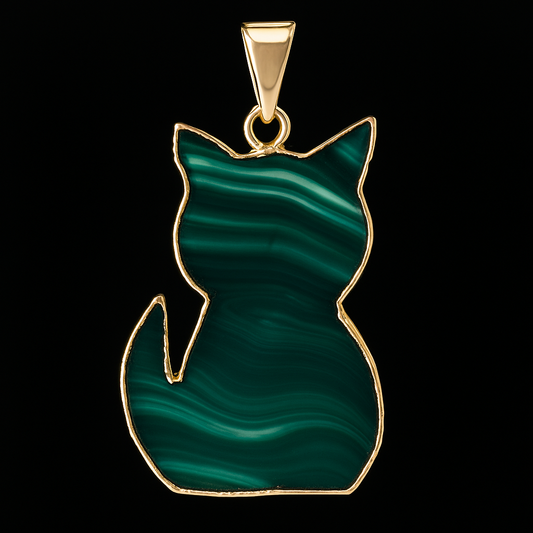 Cat Shaped Agate Pendant #128.1
