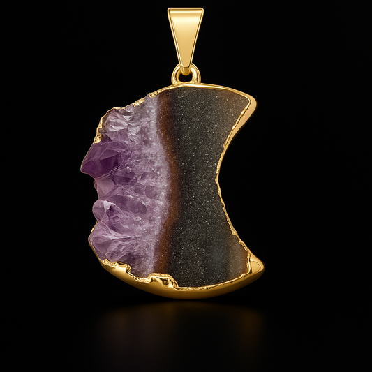 Amethyst Moon Druse Pendant # 81.1