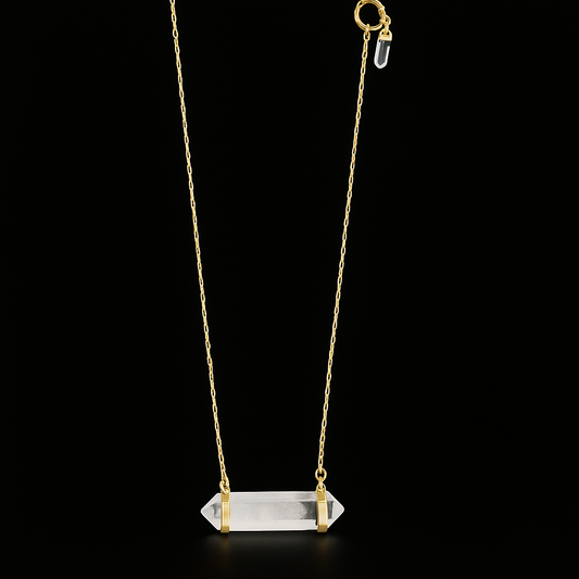 Crystal double terminated Point Necklace #2058.1