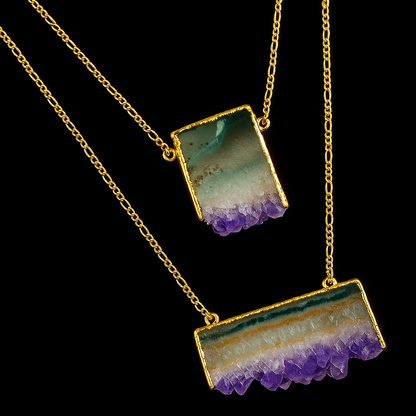 Double Amethyst Druse Necklace #2000.1