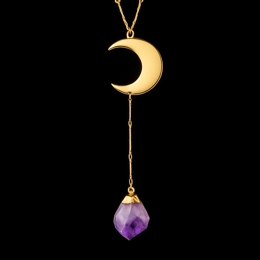 Moon with Crystal Necklace #2071.1