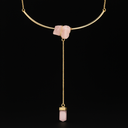 Double Crystal Ended Necklace #2064.1