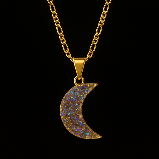 Aura Amethyst Moon Necklace #2078.1