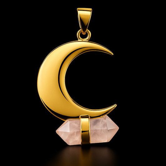 Moon with Double Terminated Point Pendant #97.1