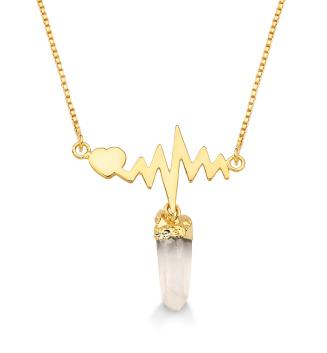 Heart Beat Crystal Necklace #2059.1