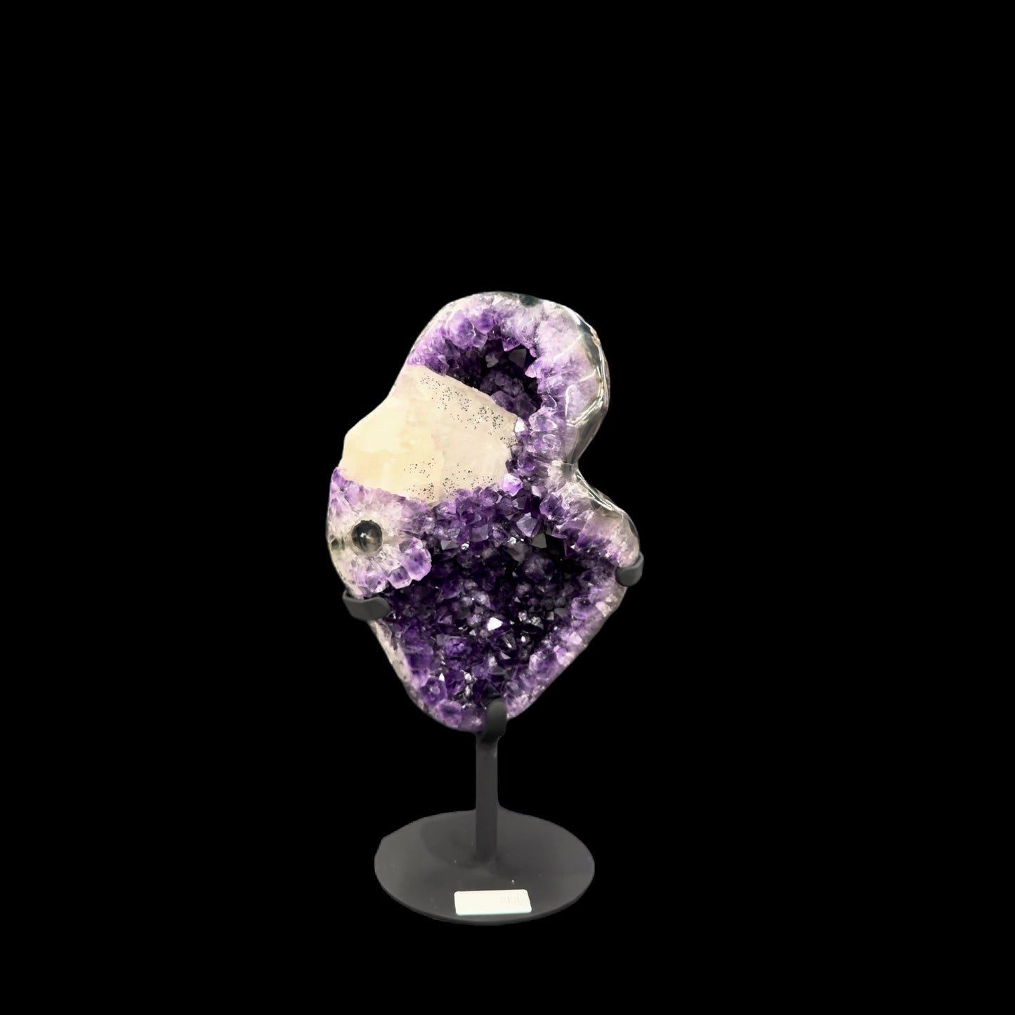 Uruguayan Amethyst with Calcite Inclusion on Metal Base – 35cm | 5.36kg