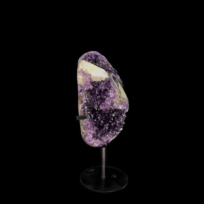 Uruguayan Amethyst with Calcite Inclusion on Metal Base – 32cm | 2.76kg