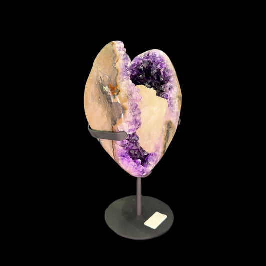 Uruguayan Amethyst with Calcite Inclusion on Metal Base – 29.5cm | 4.86kg