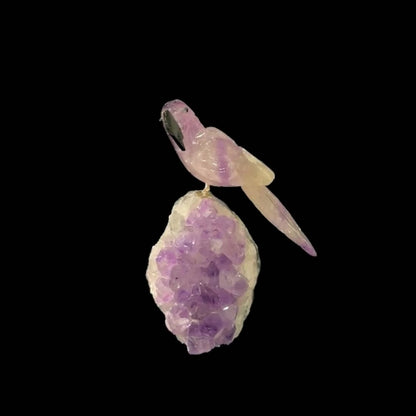 Amethyst Parrot on Amethyst Cutbase – 17cm | 1kg
