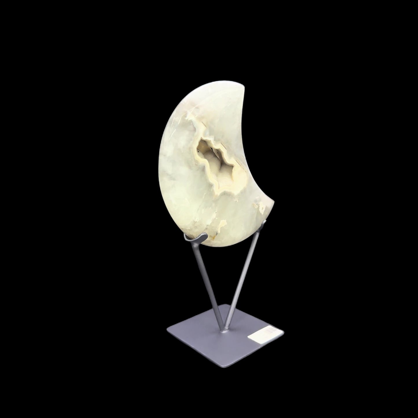 Agate Druzy Moon on Metal Base – 28.5cm | 1.42kg