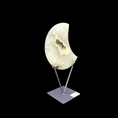 Agate Druzy Moon on Metal Base – 28.5cm | 1.42kg