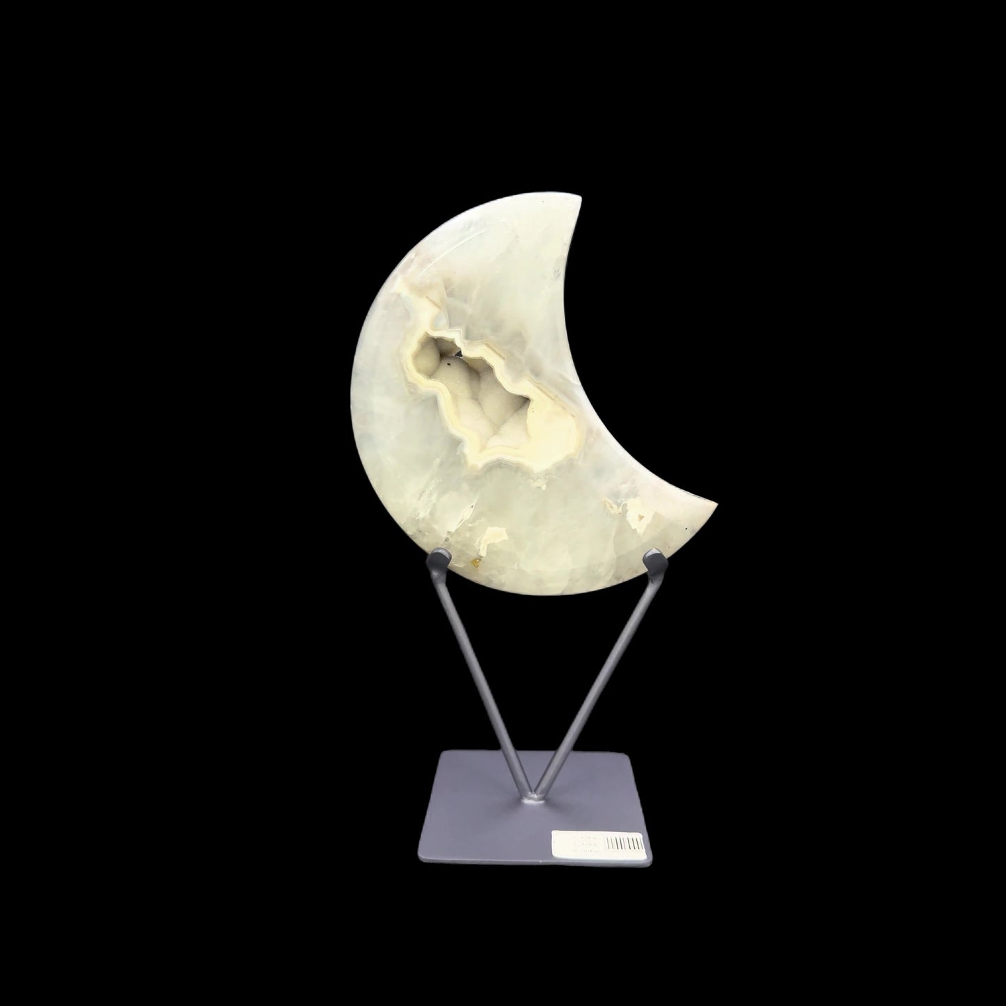 Agate Druzy Moon on Metal Base – 28.5cm | 1.42kg