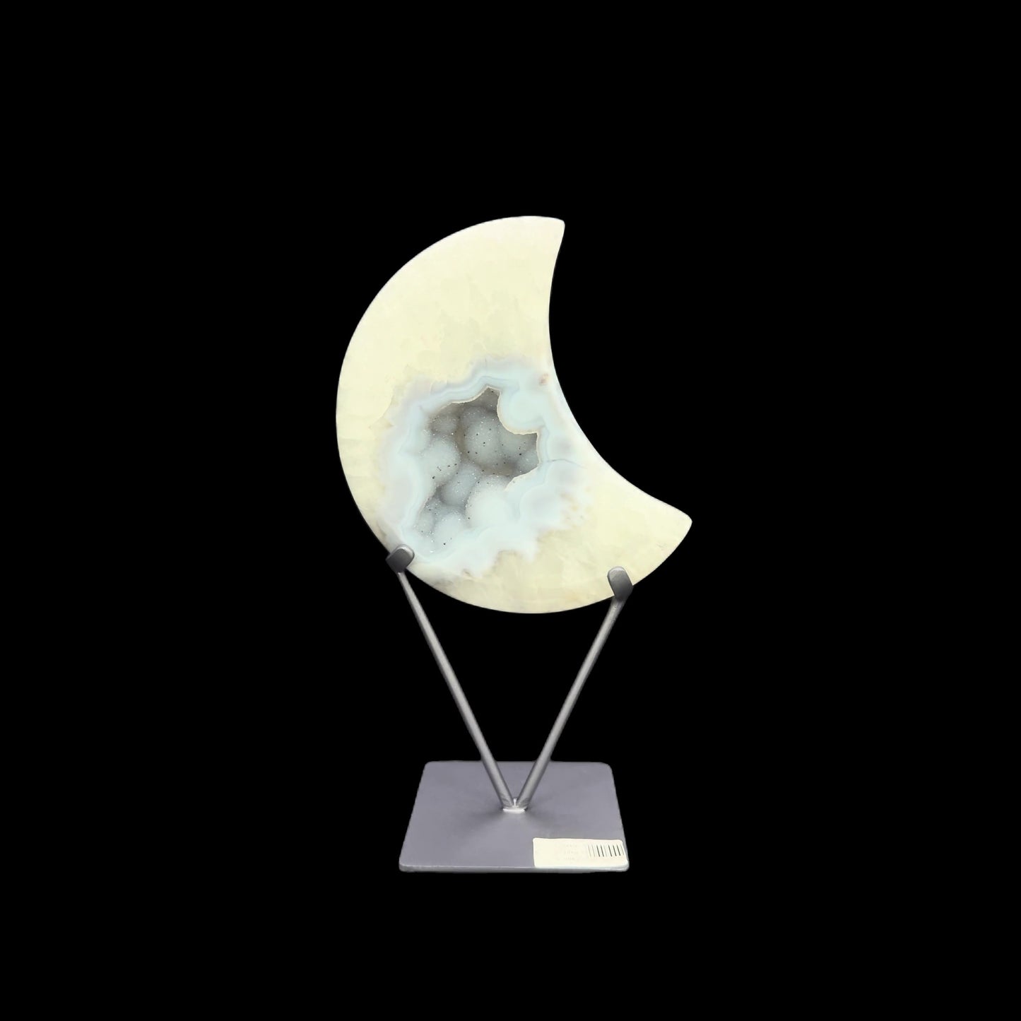 Agate Druzy Moon on Metal Base – 19cm | 1.38kg