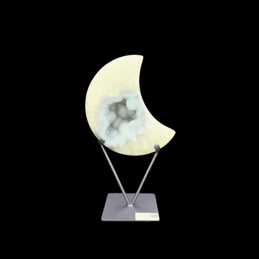 Agate Druzy Moon on Metal Base – 19cm | 1.38kg