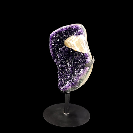 Amethyst with Calcite Inclusion on Metal Base – 43cm | 9.74kg