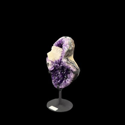Uruguayan Amethyst with Calcite Inclusion on Metal Base – 35cm | 5.36kg