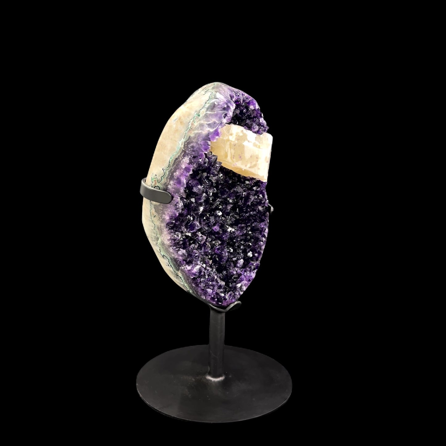 Amethyst with Calcite Inclusion on Metal Base – 43cm | 9.74kg