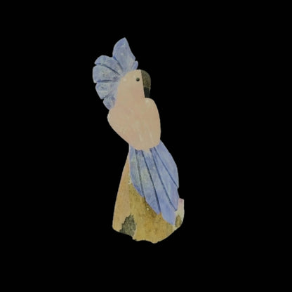 Rose Quartz Parrot with Sodalite Crown & Tail – 19.5cm | 0.65kg