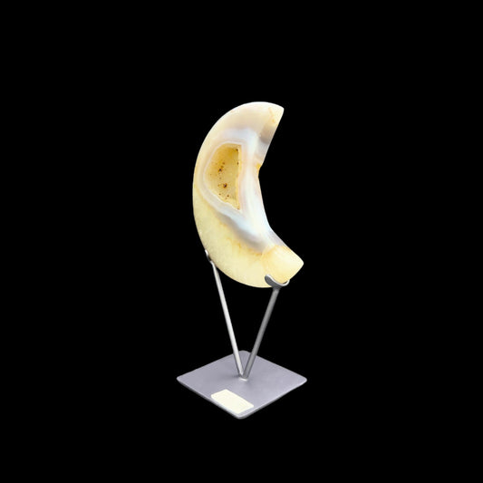 Agate Druzy Moon on Metal Base – 19cm | 1.20kg