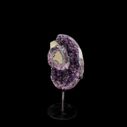 Uruguayan Amethyst with Calcite Inclusion on Metal Base – 32cm | 2.76kg
