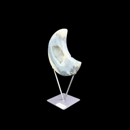 Agate Druzy Moon on Metal Base – 29cm | 1.24kg