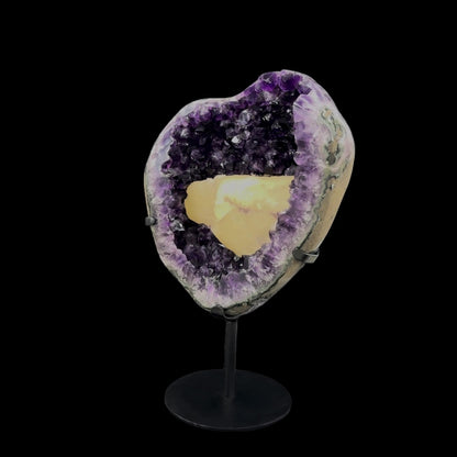 Uruguayan Amethyst with Calcite Inclusion on Metal Base – 35cm | 8.08kg