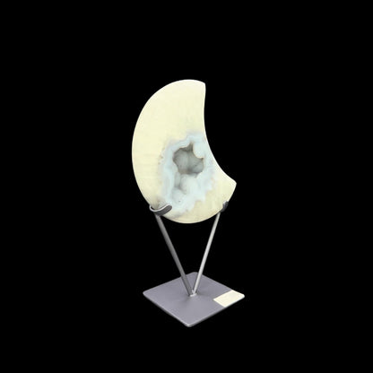 Agate Druzy Moon on Metal Base – 19cm | 1.38kg