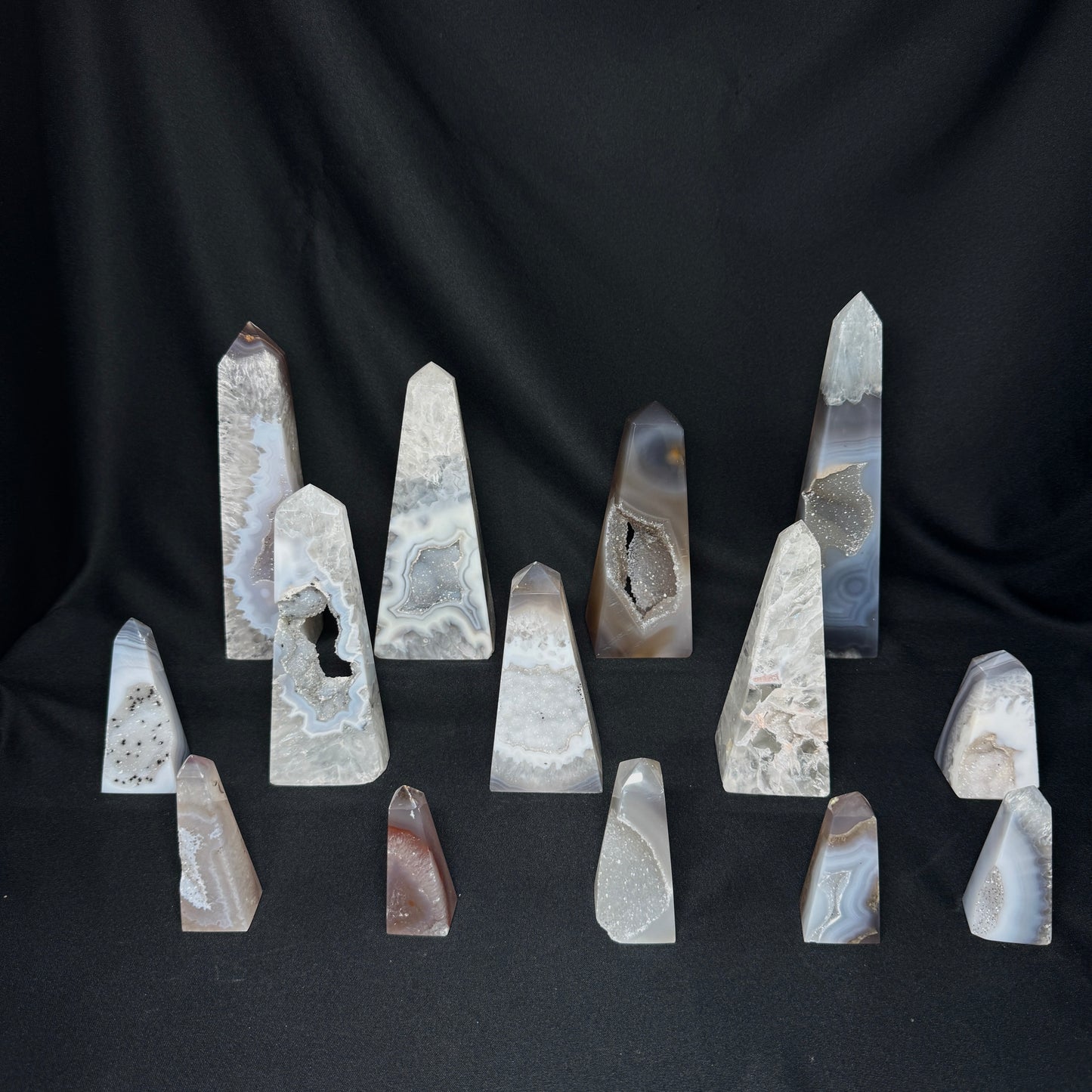 Agate Obelisks – Wholesale Lot 3.12 kg (≈ 6.88 lb)