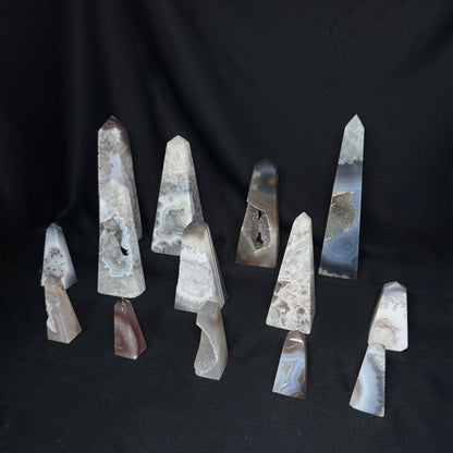 Agate Obelisks – Wholesale Lot 3.12 kg (≈ 6.88 lb)
